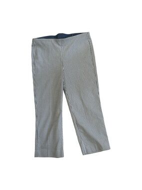 Chico’s So Slimming Juliet Straight Crop Pull On Pants | Blue Gingham | 2 US 12